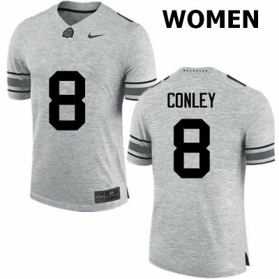 Women's Ohio State Buckeyes #8 Gareon Conley Gray Nike NCAA College Football Jersey Special XGM5644YV